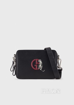 新春系列老虎图案皮革斜挎包 | Giorgio Armani