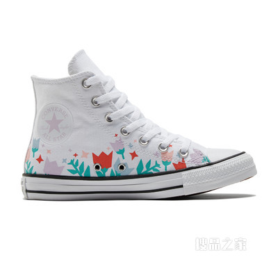 【女子】All Star时尚印花帆布鞋女鞋 女款 白/多色/粉色/蓝/绿/浅紫色