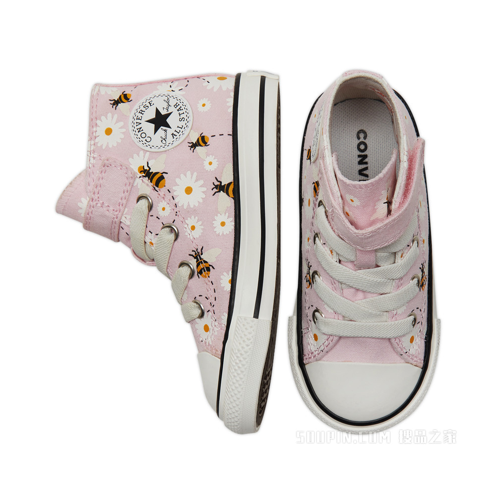 【婴童】All Star 1V魔术贴帆布鞋婴童 中性 淡粉色/多色/白/黑/黄