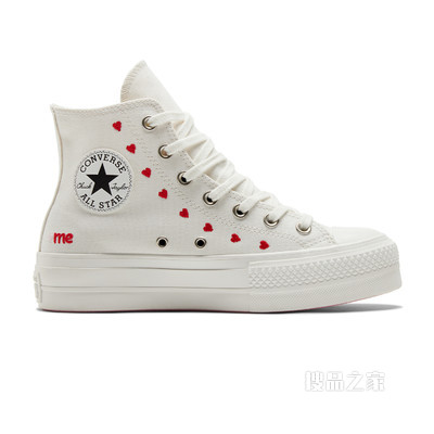 【女子】All Star Lift厚底休闲帆布鞋 女款 白/红/粉色