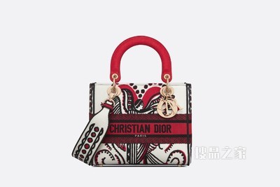 中号 Lady D-Lite 手袋 丘比特图案刺绣