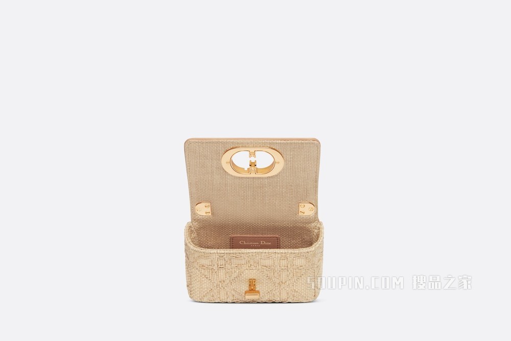 超迷你 Dior Caro 手袋 酒椰草藤格纹
