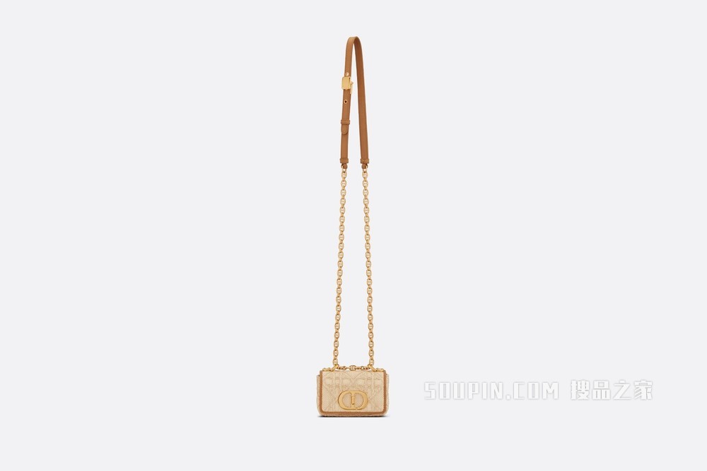 超迷你 Dior Caro 手袋 酒椰草藤格纹