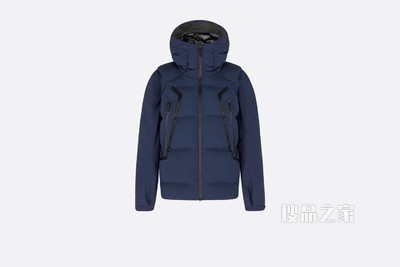 DIOR AND DESCENTE 连帽夹克 海军蓝色科技面料可拆卸衣袖设计