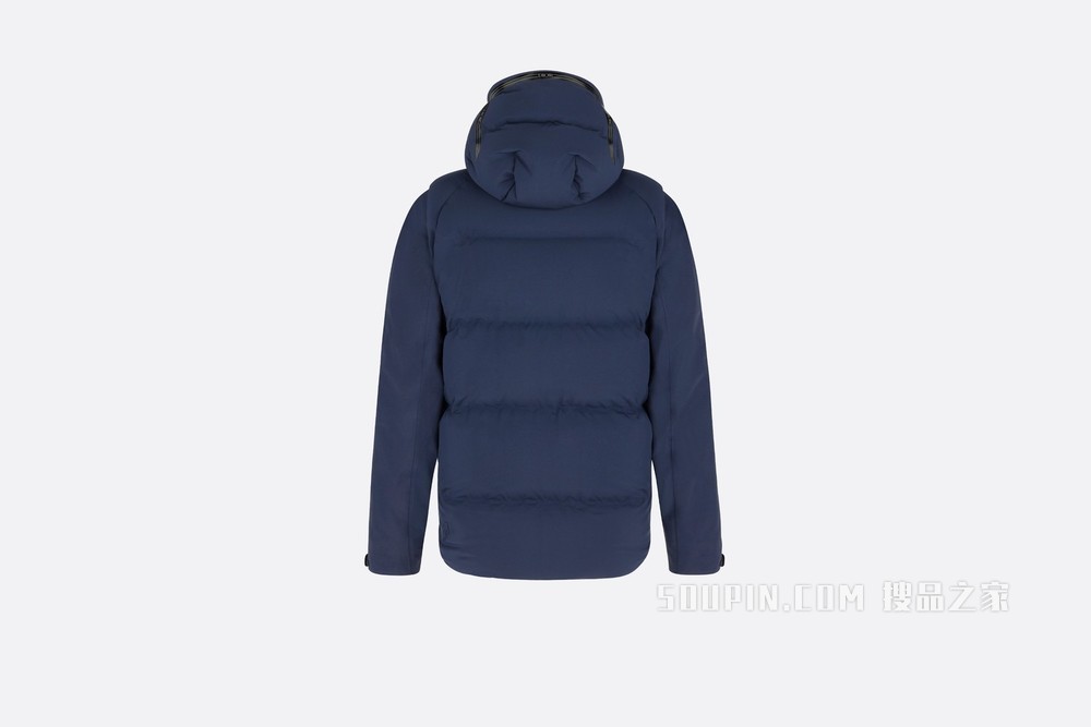 DIOR AND DESCENTE 连帽夹克 海军蓝色科技面料可拆卸衣袖设计
