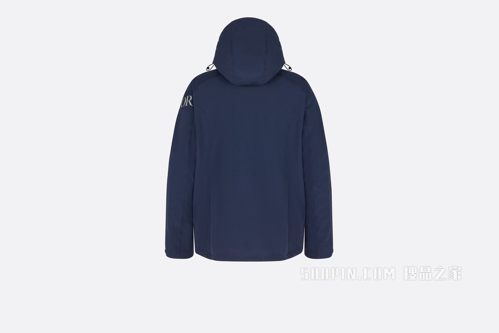 DIOR AND DESCENTE 连帽派克大衣 海军蓝色科技面料