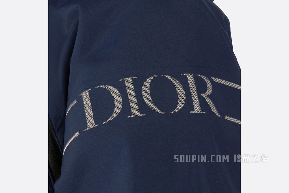 DIOR AND DESCENTE 连帽派克大衣 海军蓝色科技面料