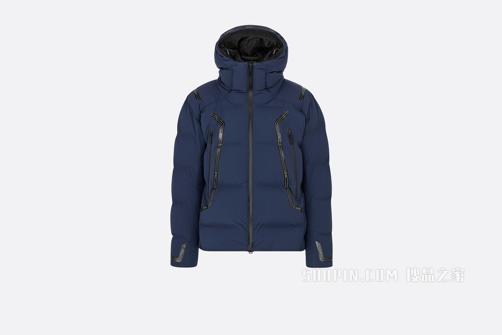 DIOR AND DESCENTE 连帽夹克 海军蓝色科技面料