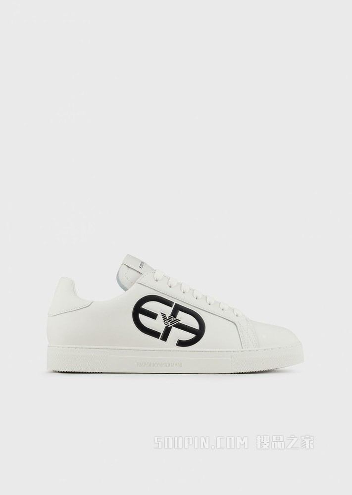 R-EA鹰标皮革休闲鞋 | Emporio Armani