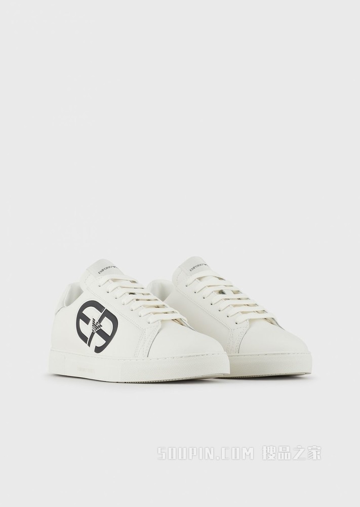 R-EA鹰标皮革休闲鞋 | Emporio Armani