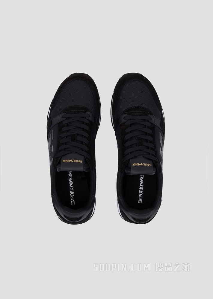绒面革侧边LOGO休闲鞋 | Emporio Armani