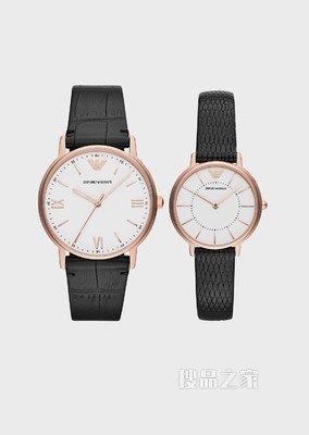 潮流皮革表带情侣石英腕表 | Emporio Armani