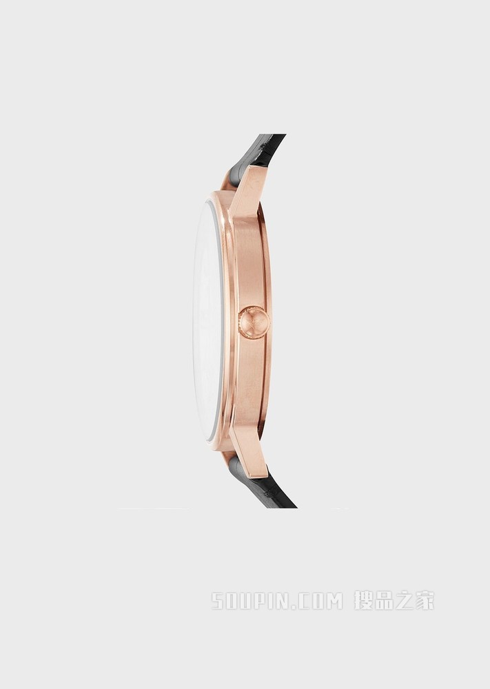 潮流皮革表带情侣石英腕表 | Emporio Armani
