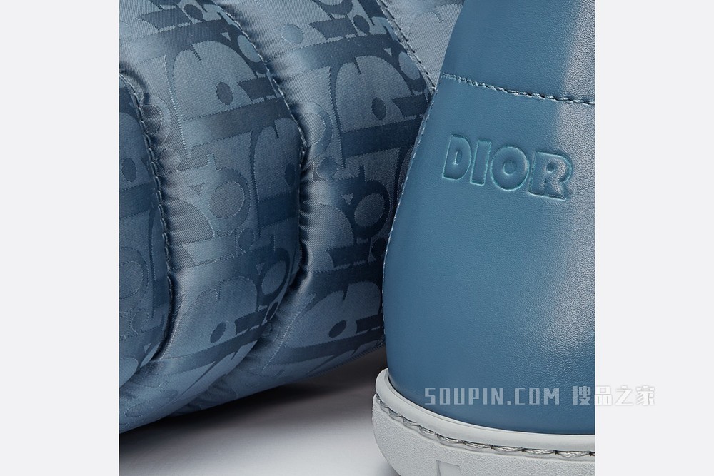 Dior Snow 拖鞋 蓝色绗缝科技面料 Oblique 印花