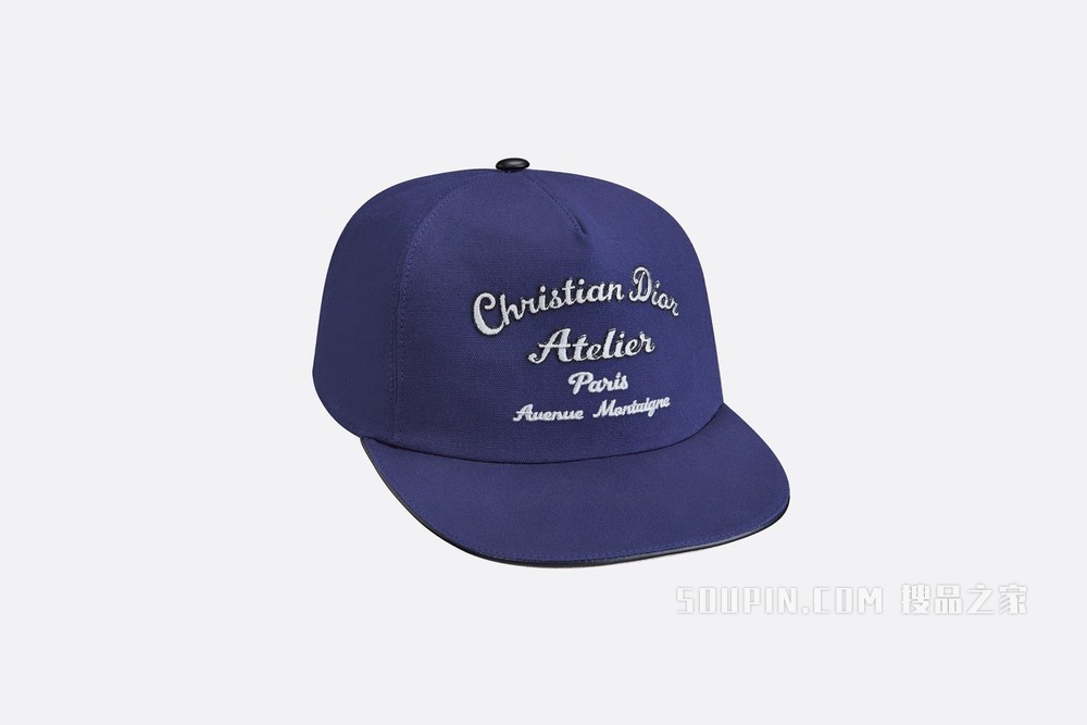 棒球帽 海军蓝色棉质帆布“Christian Dior Atelier”标志