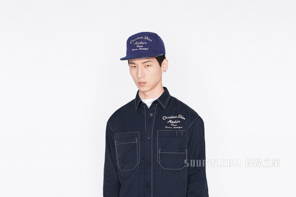 棒球帽 海军蓝色棉质帆布“Christian Dior Atelier”标志