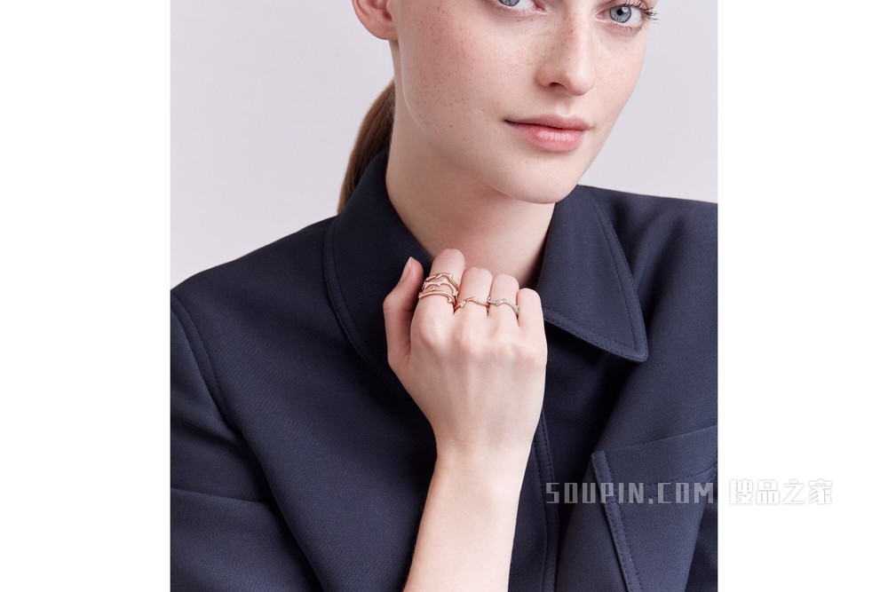 Bois de Rose 戒指 玫瑰色 18K 金和钻石装饰