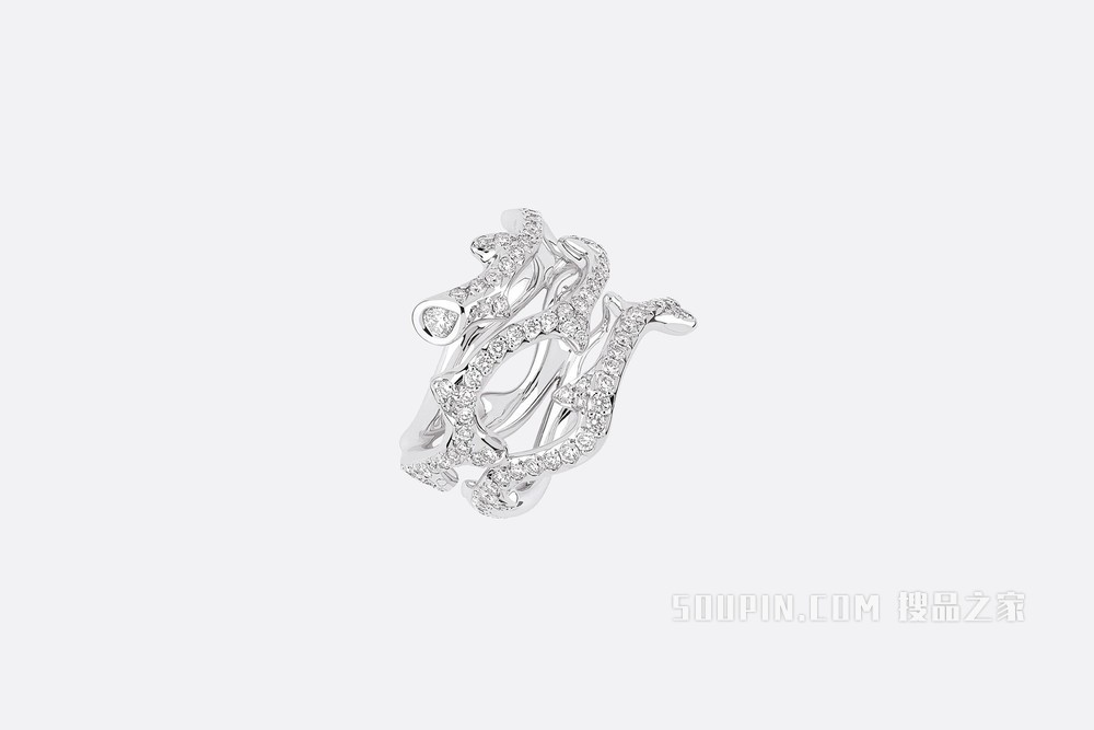 Bois de Rose 戒指 白色 18K 金和钻石装饰