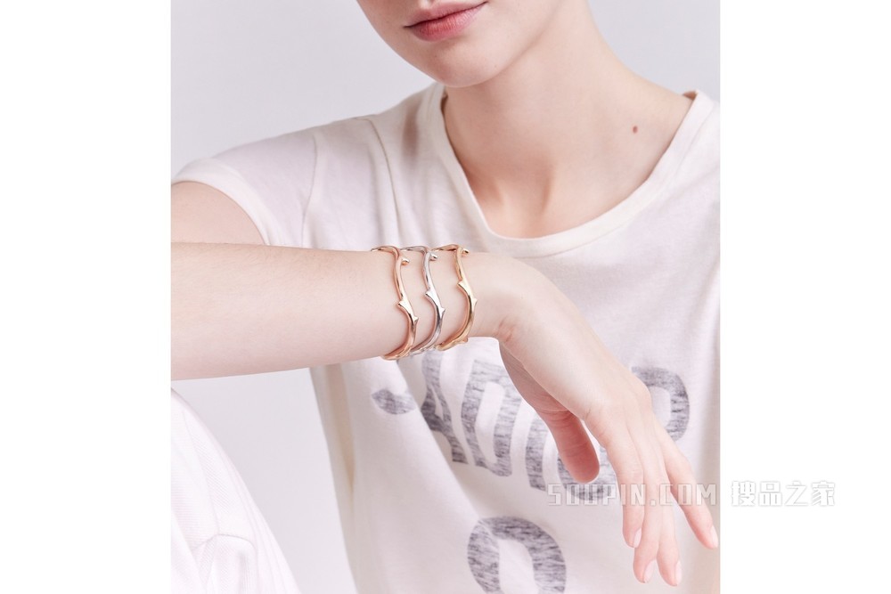 Bois de Rose 手镯 白色 18K 金