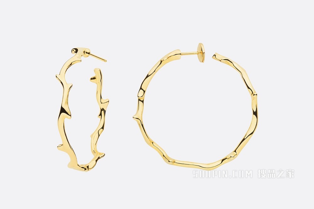 大号 Bois de Rose 耳环 黄色 18K 金
