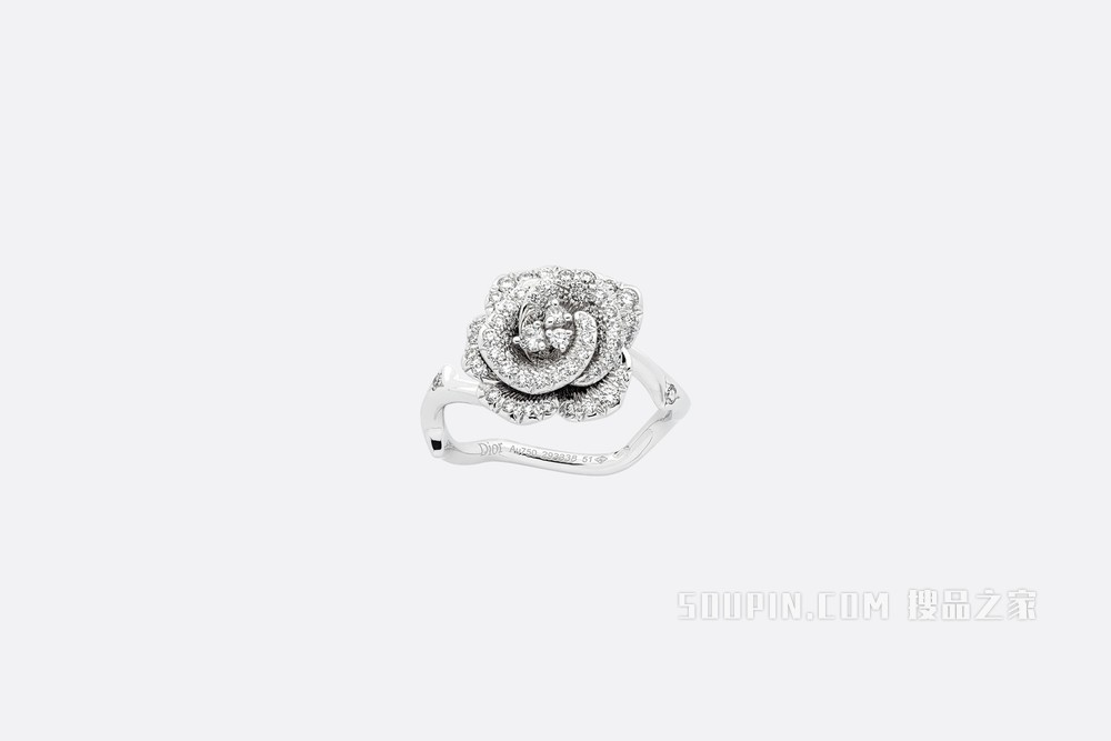 小号 Rose Dior Bagatelle 戒指 白色 18K 金和钻石装饰