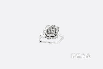 小号 Rose Dior Bagatelle 戒指 白色 18K 金和钻石装饰