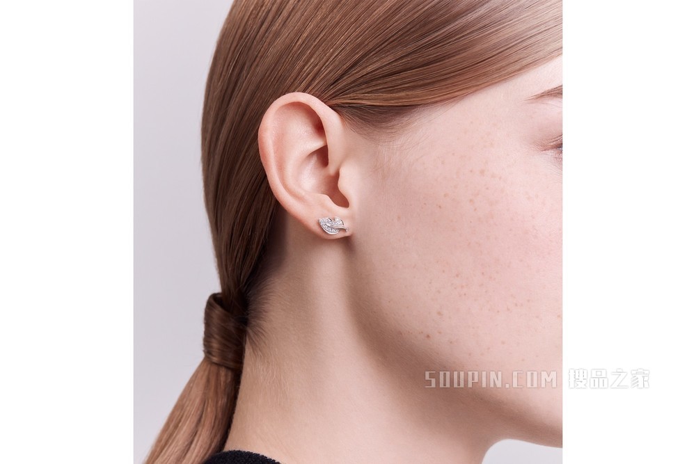 Rose Dior Bagatelle 耳环 白色 18K 金和钻石装饰