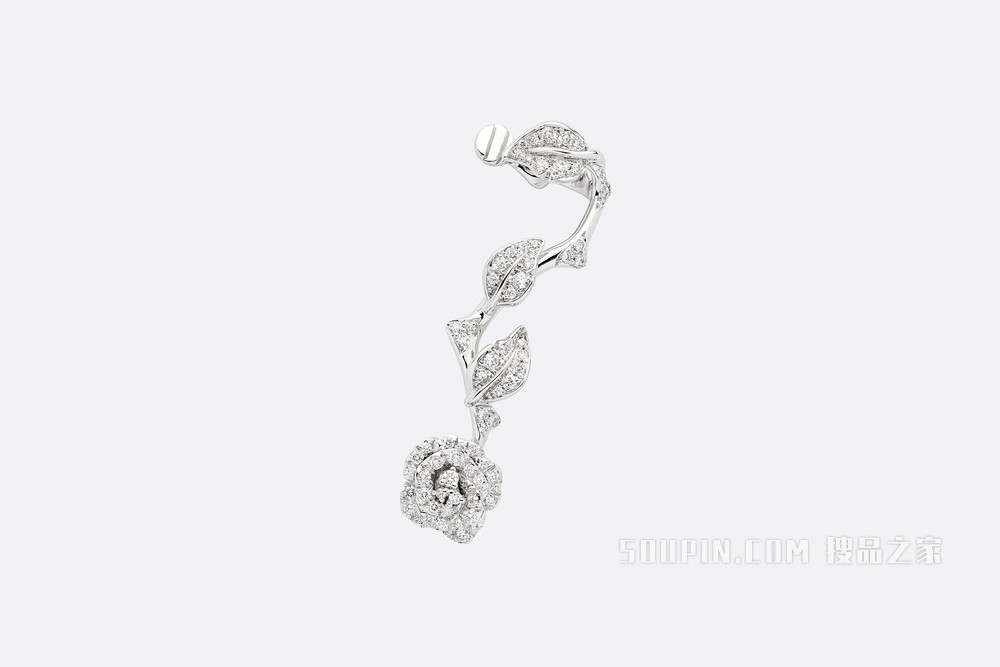 Rose Dior Bagatelle 耳环 白色 18K 金和钻石装饰