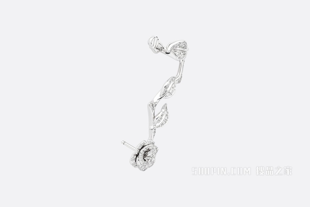 Rose Dior Bagatelle 耳环 白色 18K 金和钻石装饰