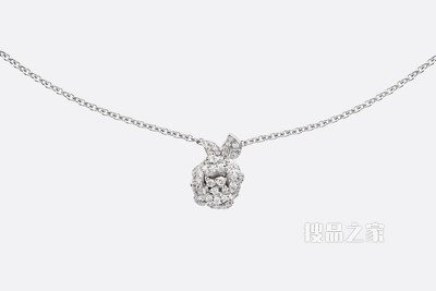 小号 Rose Dior Bagatelle 项链 白色 18K 金和钻石装饰