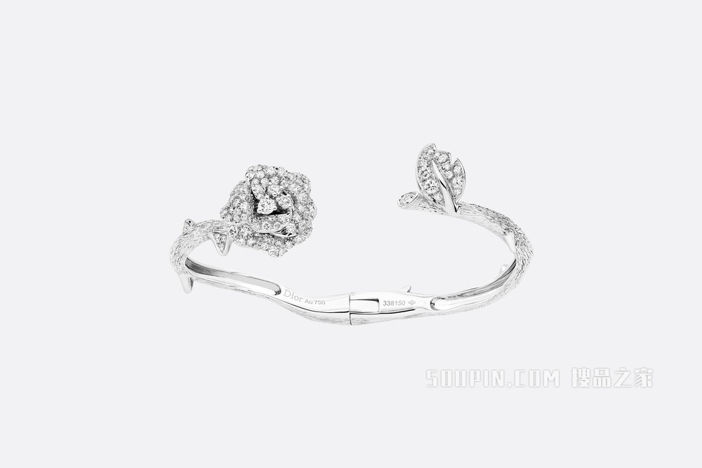Rose Dior Bagatelle 手镯 白色 18K 金和钻石装饰