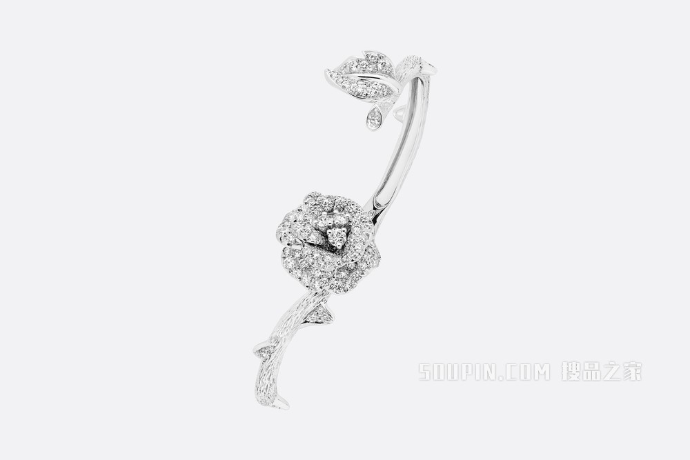 Rose Dior Bagatelle 手镯 白色 18K 金和钻石装饰