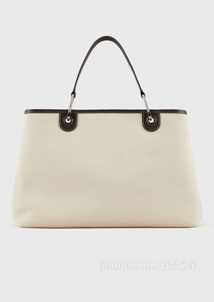 印花LOGO棉质大号MyEA Bag手提包 | Emporio Armani