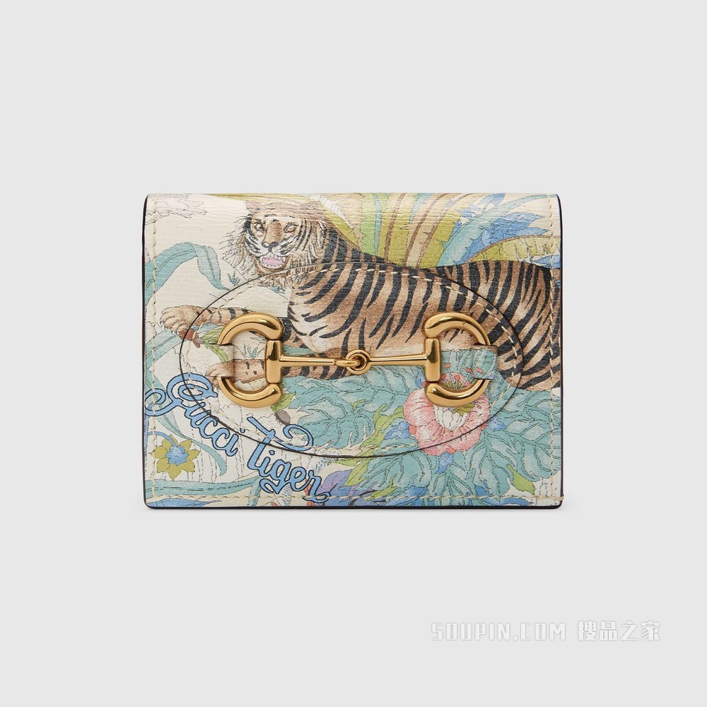 2022中国新年系列Gucci 马衔扣1955系列卡包 米白色皮革