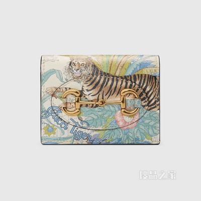 2022中国新年系列Gucci 马衔扣1955系列卡包 米白色皮革