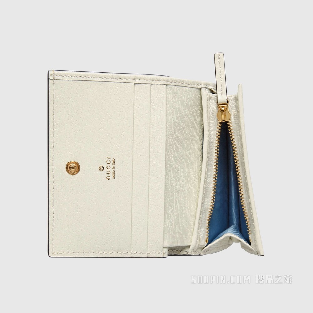 2022中国新年系列Gucci 马衔扣1955系列卡包 米白色皮革