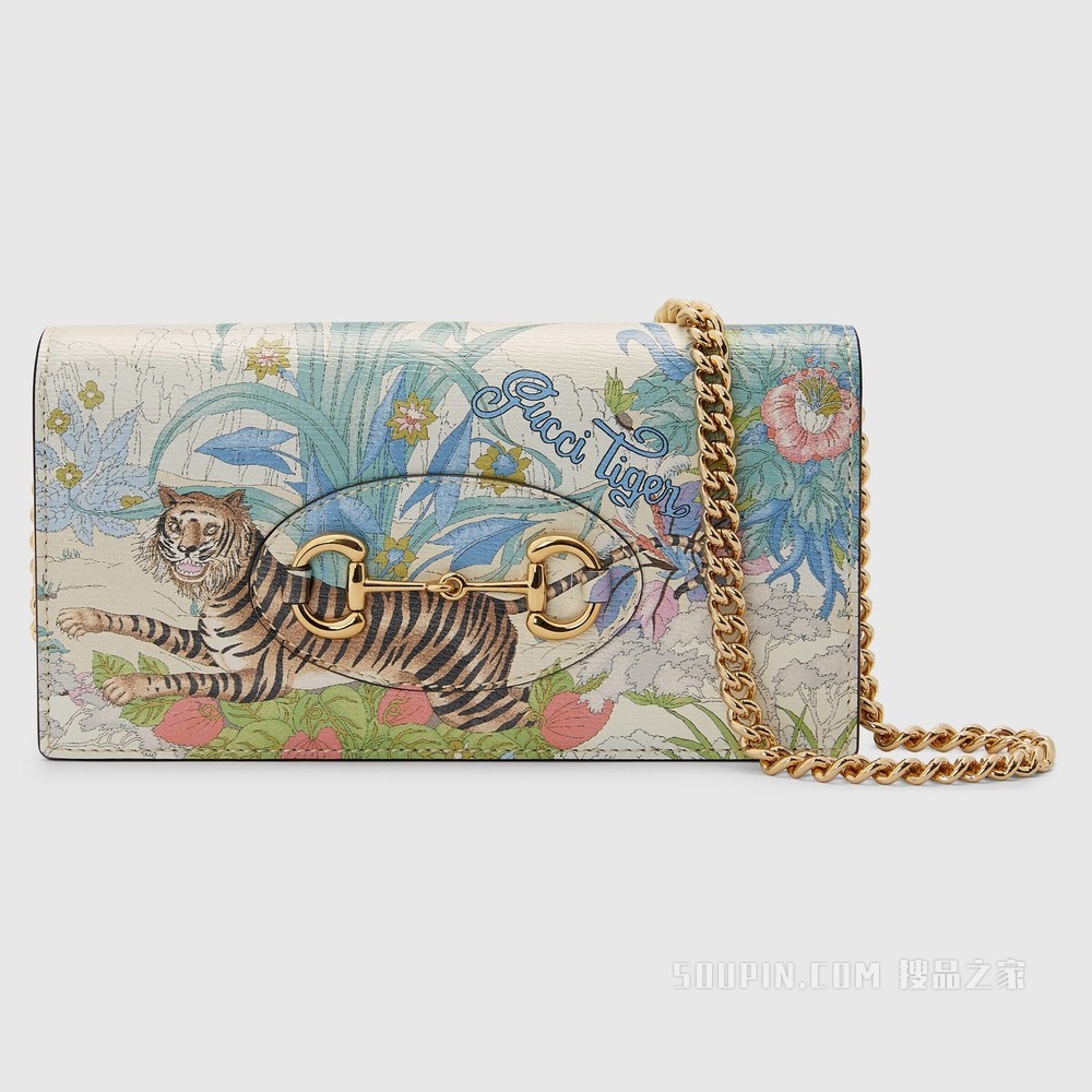 2022中国新年系列Gucci 马衔扣1955系列钱包 米白色皮革