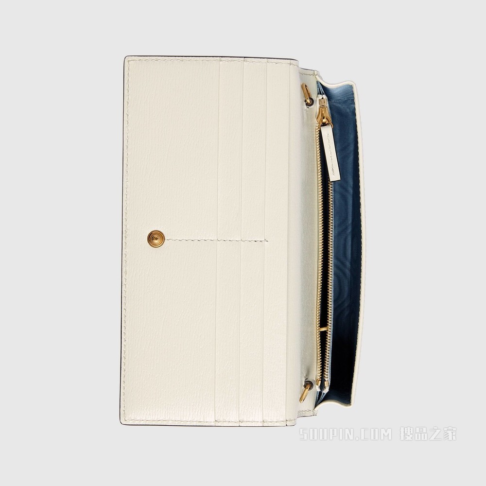 2022中国新年系列Gucci 马衔扣1955系列钱包 米白色皮革