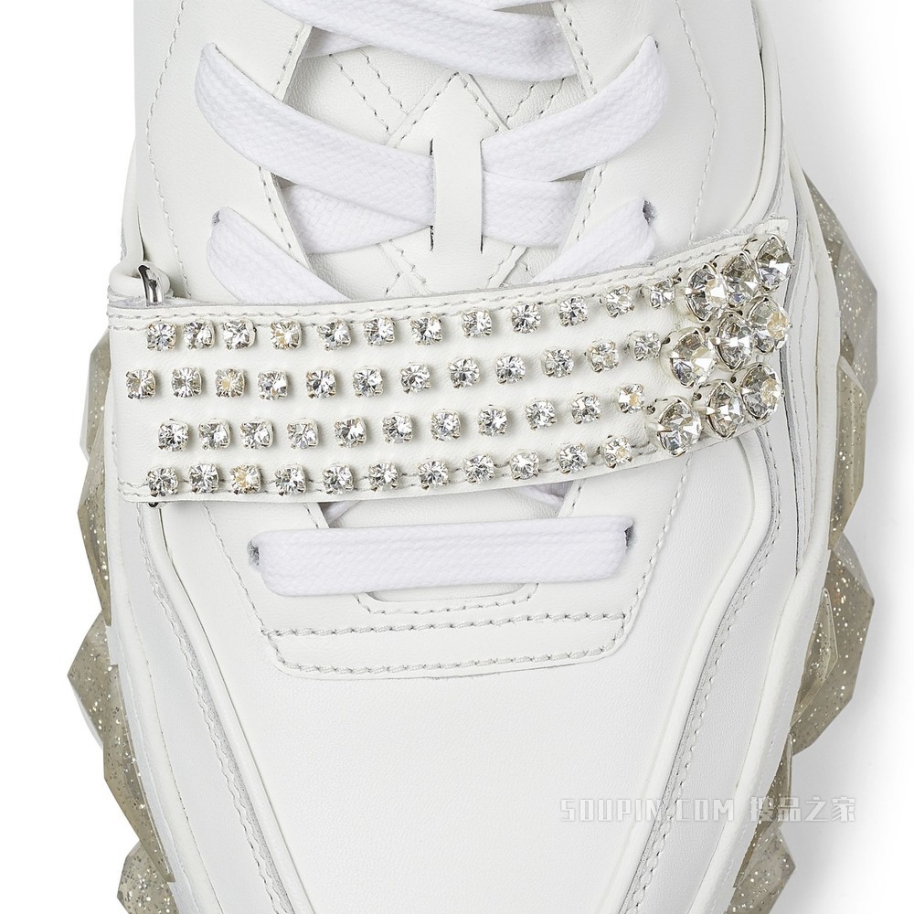 DIAMOND X STRAP/M 水晶饰带纯黑色小牛皮低帮运动鞋