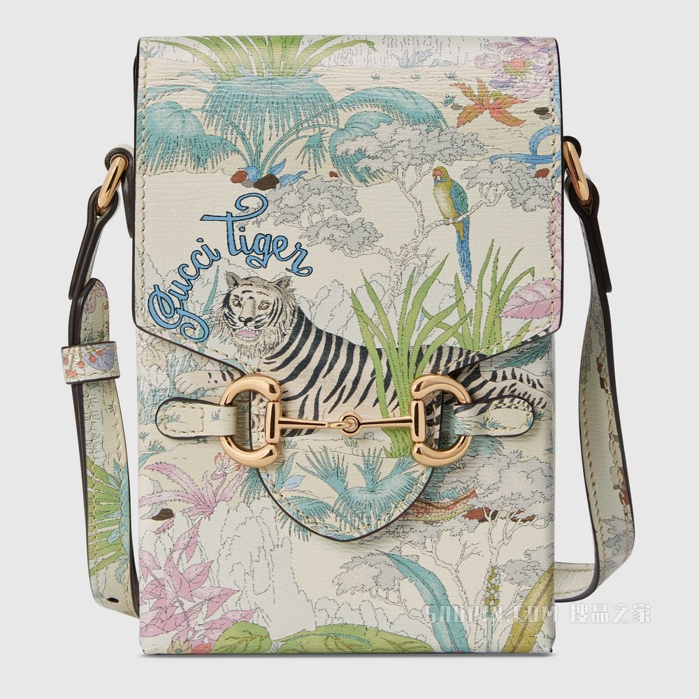 2022中国新年系列Gucci 马衔扣1955系列迷你手袋 米白色皮革