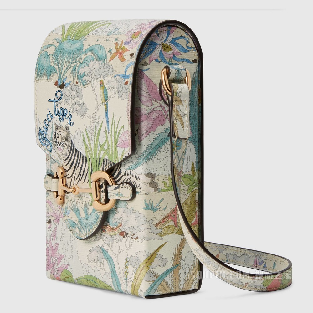 2022中国新年系列Gucci 马衔扣1955系列迷你手袋 米白色皮革