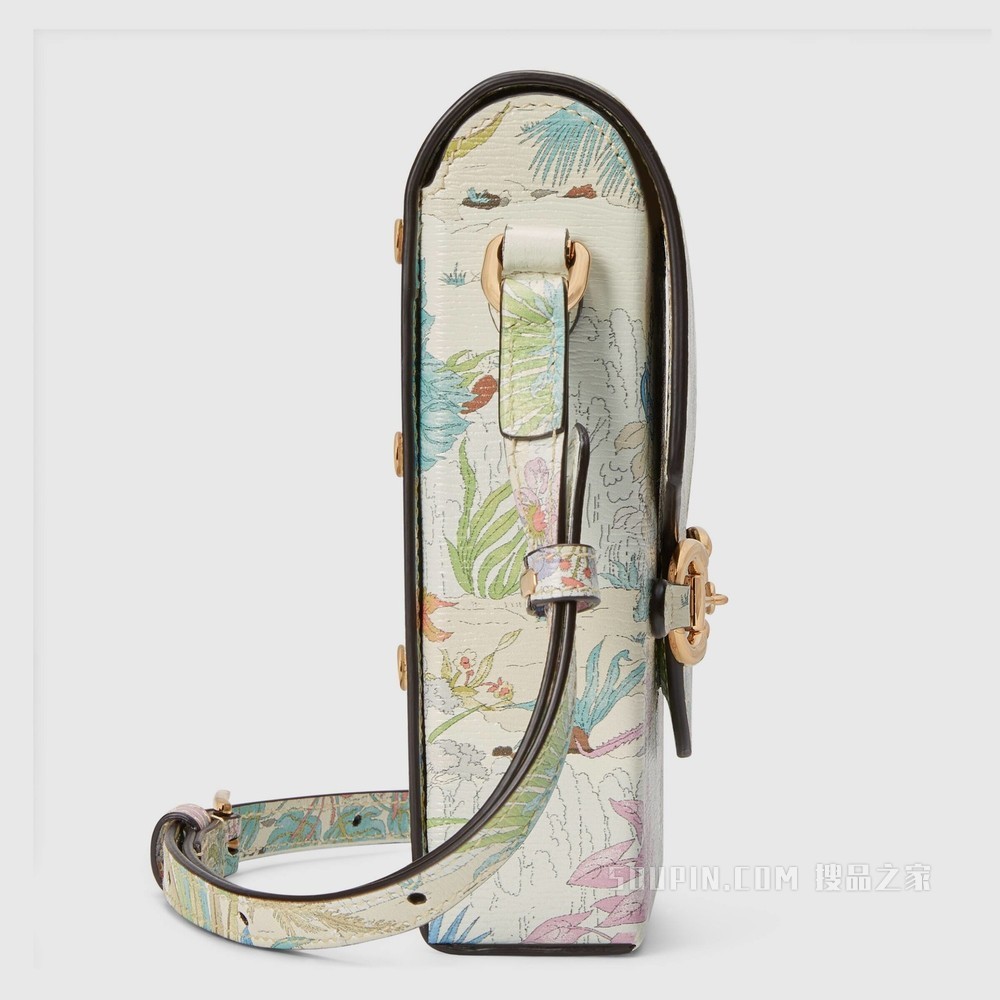 2022中国新年系列Gucci 马衔扣1955系列迷你手袋 米白色皮革