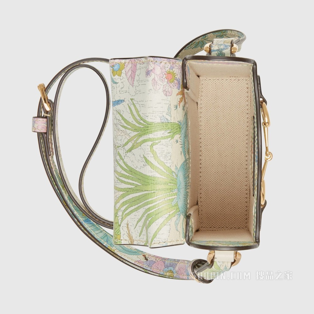 2022中国新年系列Gucci 马衔扣1955系列迷你手袋 米白色皮革