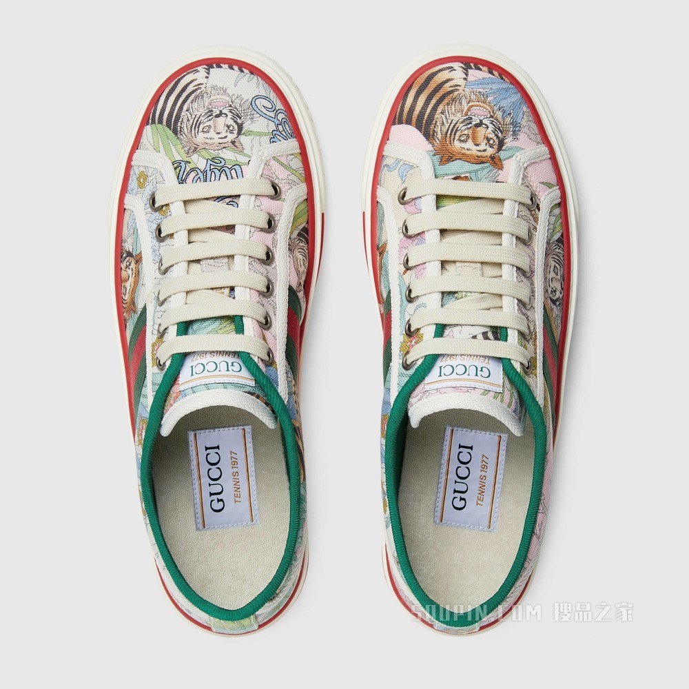 2022中国新年系列Gucci Tennis 1977系列女士运动鞋 粉色皮革