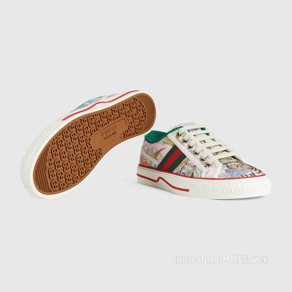 2022中国新年系列Gucci Tennis 1977系列女士运动鞋 粉色皮革