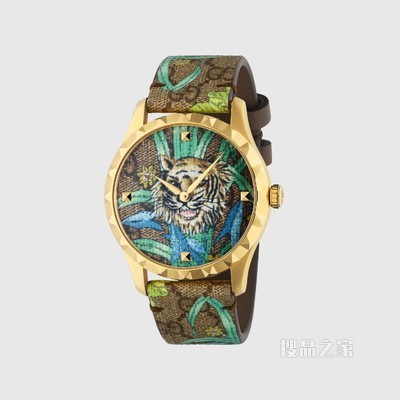 2022中国新年系列G-Timeless系列腕表，38毫米 米色和乌木色GG Supreme帆布