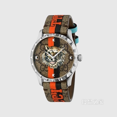 2022中国新年系列G-Timeless系列腕表，38毫米 米色和乌木色GG Supreme帆布