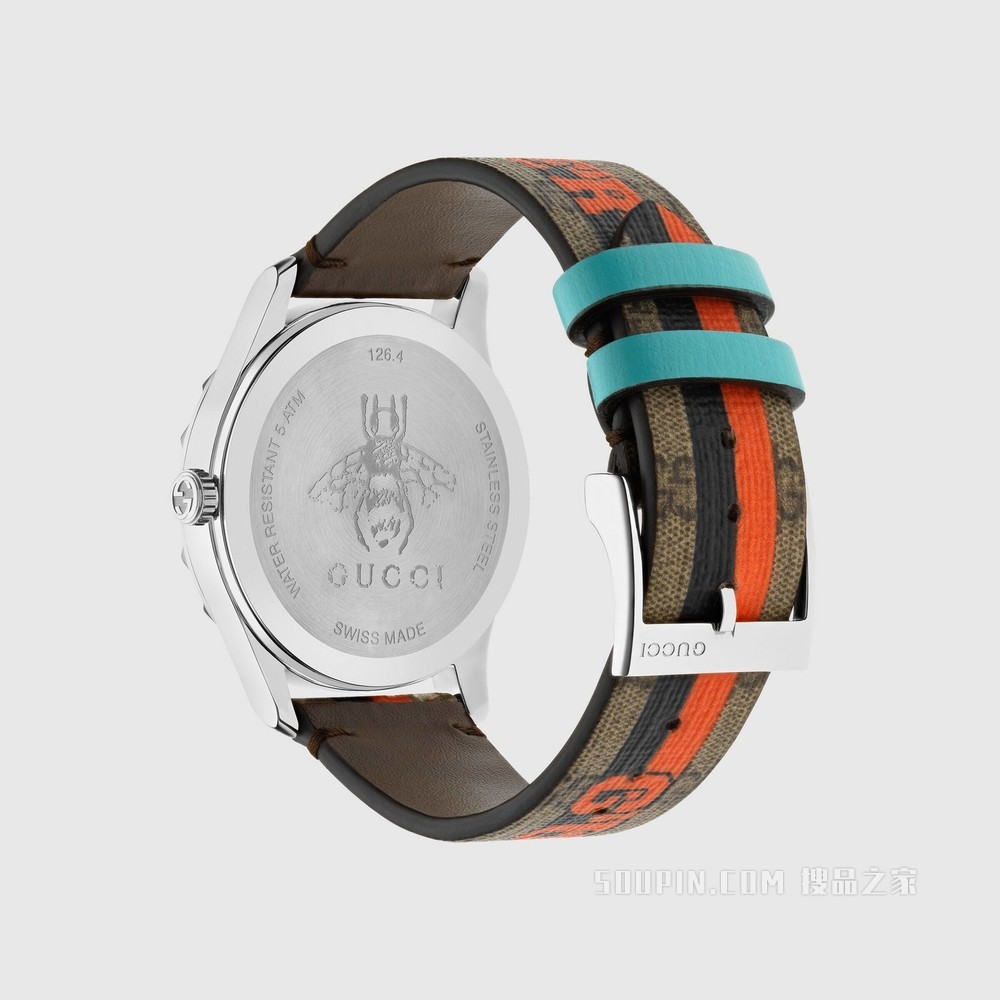 2022中国新年系列G-Timeless系列腕表，38毫米 米色和乌木色GG Supreme帆布