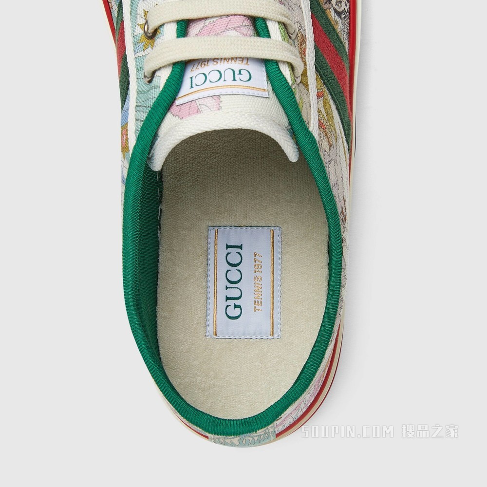 2022中国新年系列Gucci Tennis 1977系列男士运动鞋 象牙白色帆布