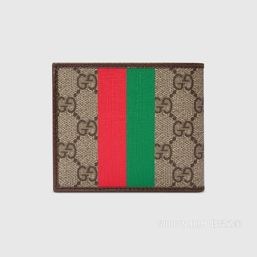 2022中国新年系列饰“Gucci Tiger”印花钱包 米色和乌木色GG Supreme帆布